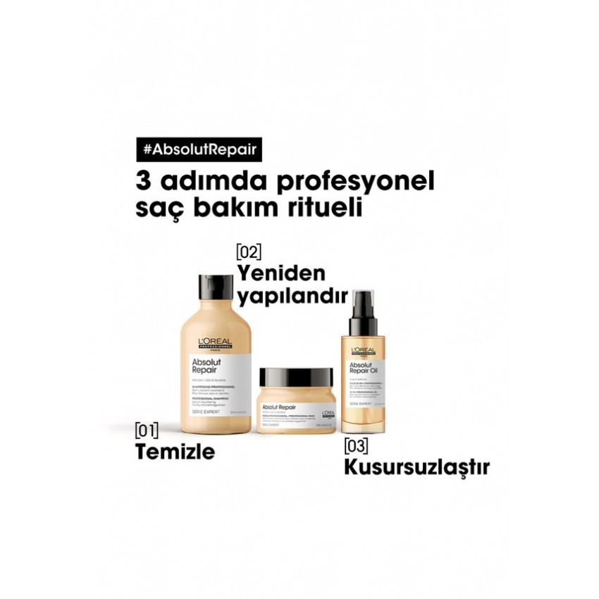 L'oreal Professionnel Serie Expert Absolut Repair Yıpranmış Saçlar için Onarıcı Altın Maske 250 ml