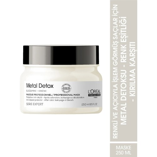 Metal Detox Renkli Ve Açıcı Ile Işlem Görmüş Saçlar Için Metal Karşıtı Koruyucu Maske 250ml Metal Detox Renkli Ve Açıcı Ile Işlem Görmüş Saçlar Için Metal Karşıtı Koruyucu Maske 250ml