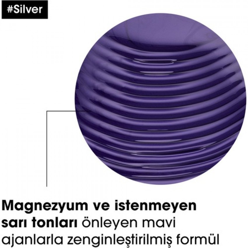 Serie Expert Silver Çok Açık Sarı Gri ve Beyaz Saçlar İçin Renk Dengeleyici Mor Şampuanı 500 ml