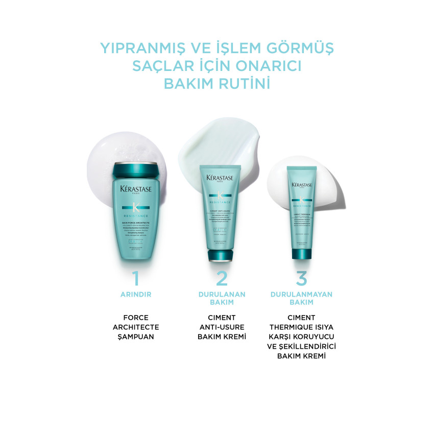 Ciment Thermique Zayıf ve Yıpranmış Saçlar için Isıya Karşı Koruyucu ve Şekillendirici Bakım Kremi 200ml