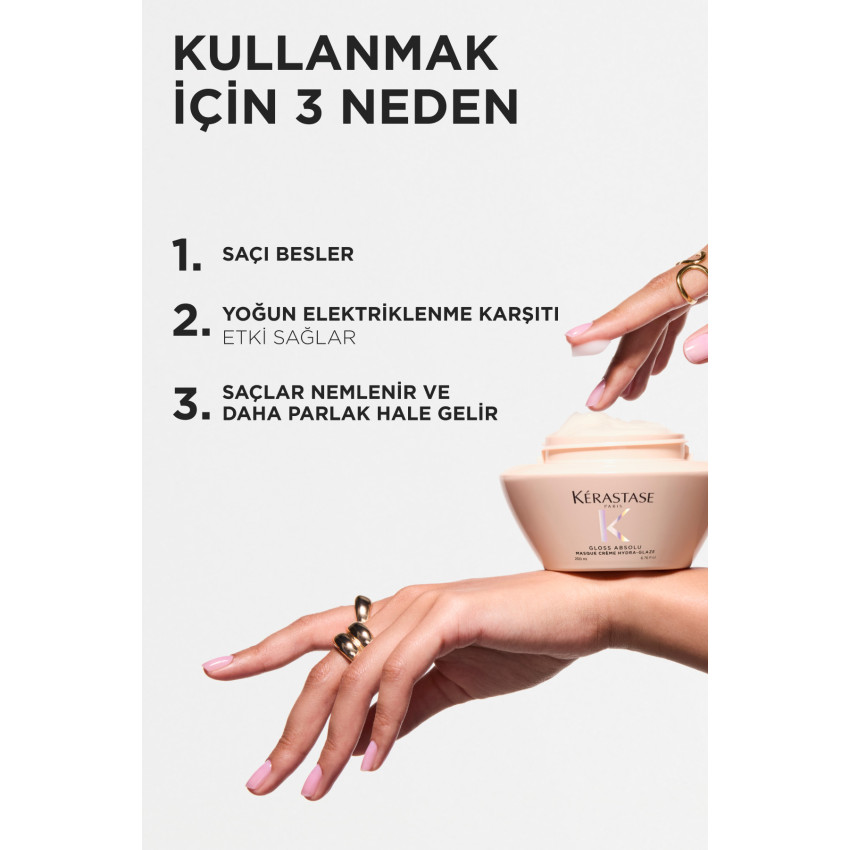 Gloss Absolu Kalın Telli Ve Elektriklenmeye Eğilimli Saçlar Için Nemlendiren Maske 200ml