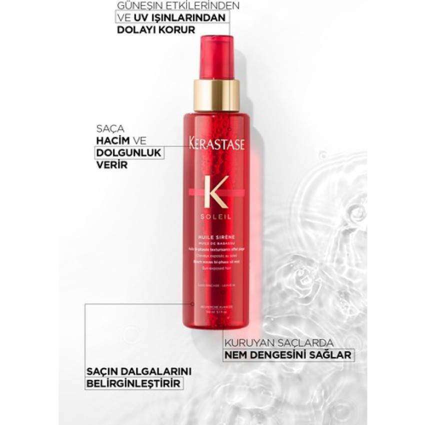 Kerastase Soléil Huile Sirene Bukle Belirginleştirici Durulanmayan Çift Fazlı Sprey Yağ 150ml