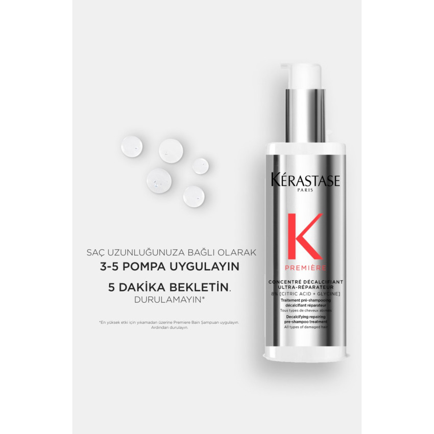 Premiere Concentré Décalcifiant Ultra-Réparateur Onarım Sağlayan Şampuan Öncesi Bakım 250ml 250ml